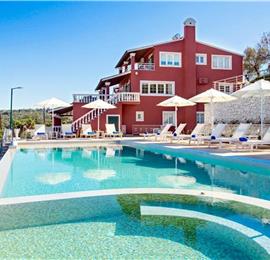 8 Bedroom villa with pool & seaview, near Acharavi, sleeps 16-18